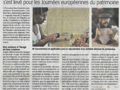 article Midi Libre Atelier Frigolet