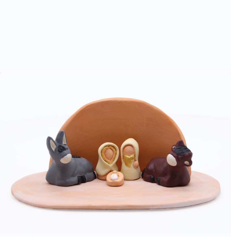 Plaque Rose Et Abri Brut + Nativité Produit Etable Miniature