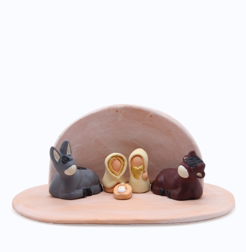Plaque Rose Et Abri Rose + Nativité Produit Etable Miniature