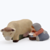Traite De La Vache Beige Fermère Foncée Produit Gros Animaux